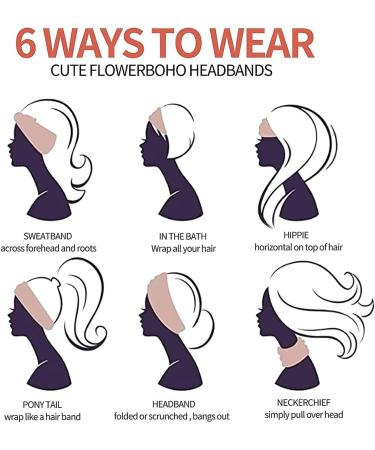 scicent Head bands for Girl's Hair Wide Soft Ladies Headband Boho Fashion Bandanas Knot Adult Scarfs Hairbands Elastic Fashion Yoga Hair Bands for Women Black - 3514 - Buy Online on GoSupps.com