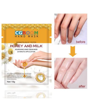 CGBOOM Moisturizing Hand Masks - 3 Pairs Collagen & Vitamin Infused Gloves for Dry Aging Cracked Hands | Honey & Milk Extracts - Buy Online on GoSupps.com