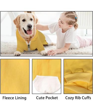 XXL Yellow Zipper Hooded Pet Clothes for Dogs & Cats | Cute & Warm French Bulldog & Pug Apparel - Buy Online on GoSupps.com