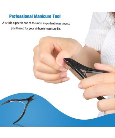 FERYES Cuticle Nippers - Professional Stainless Steel Cuticle Cutter and Trimmer for Manicure - Black - Buy Online on GoSupps.com