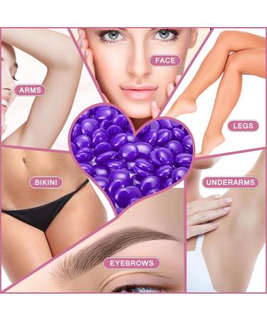 Hard Wax Beads for Hair Removal - Professional Painless Depilatory Brazilian Wax Beans with 10 Wax Sticks for Wax Warmer Kit Hard Wax Kit for Bikini Facial All Body Zone - Buy Online on GoSupps.com