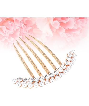 MAGICLULU Hair Insertion Comb Womens Hair Accessories Pearl Side Comb Rhinestone Hair Comb Bling Decor Hairpin Crystal Decor Gold Decor Headgear Bride European and American - Buy Online on GoSupps.com