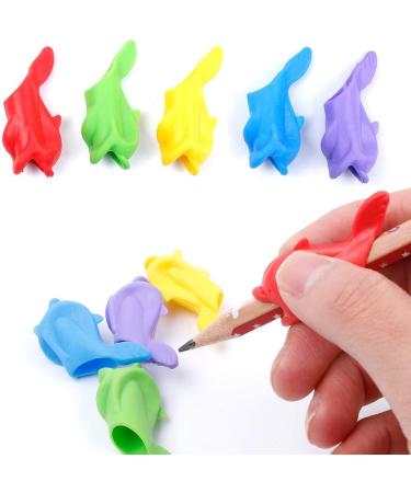 Mirrwin Attitude Writing Aid Grip - Soft Silicone Pencil Handles for Right & Left-Handed Kids - 10 Random Color Set for Small Hands - Buy Online on GoSupps.com
