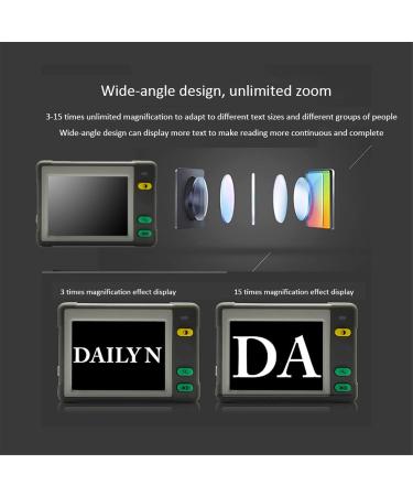 Electronic Reading Aid Digital Magnifier 3.5 Inch Portable Digital Magnifier 3X-15X HDMI Connected to HDTV Handheld Digital Magnifier - Buy Online on GoSupps.com