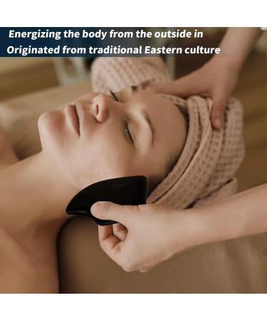 Gua Sha Massage Tool - Natural Black Stone Scraping Board for Facial Skin Care & Massager | Shop Internationally - Buy Online on GoSupps.com