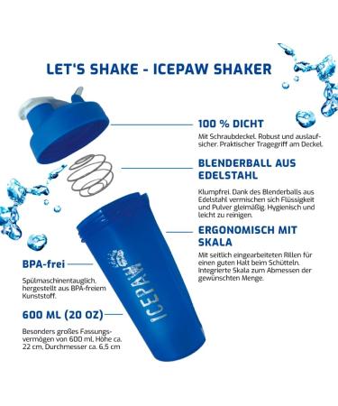 ICEPAW Shaker (600 ml) & Energy Booster (700g) for Sporting Dogs | Enhance Performance & Speed up Recovery | Buy Internationally - Buy Online on GoSupps.com