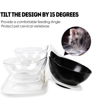 NAODONGLI Elevated Double Cat Bowls - 15 Tilted Raised Protective Feeder for Cats & Small Dogs - 4 Bowls - Buy Online on GoSupps.com