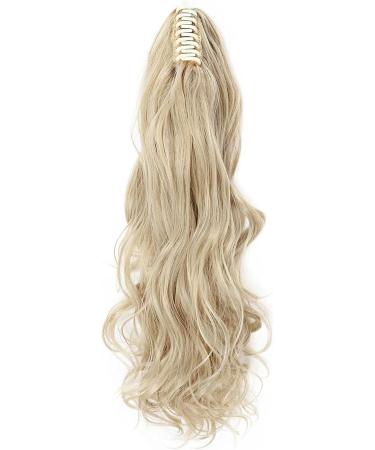 S-noilite Curly Wavy Ponytail Extension | Clip-In Synthetic Hairpiece 24 Ash Blonde Mix Bleach Blonde - 155g - Buy Online on GoSupps.com