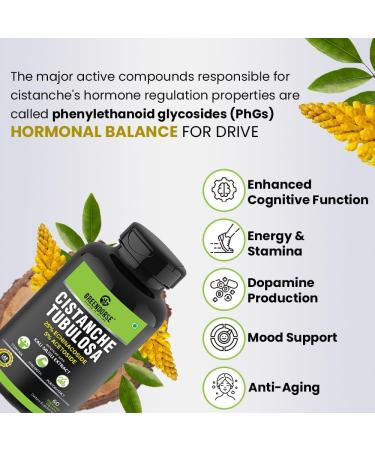 Organic Cistanche Tubulosa standardised to 25% Echinacoside 5% Acetoside with Kali Musli Extract 1000mg 3rd Party Tested for Strength Performance Vitality- 60 Veg Capsules - Buy Online on GoSupps.com