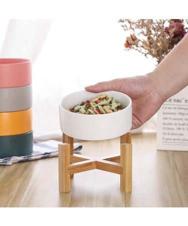 Ceramic Elevated Cat Food Dish with Stand - Anti Vomiting Pet Bowl for Cats and Small Dogs - 400ML/13.5OZ White - Buy Online on GoSupps.com
