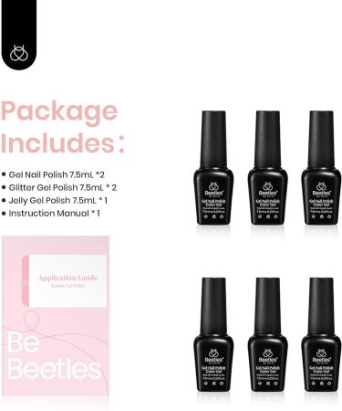 Beetles Gel Polish Nail Set - Old Money Collection | 6 Glitter Colors | Soak Off UV LED Manicure Kit for Women & Girls - Buy Online on GoSupps.com