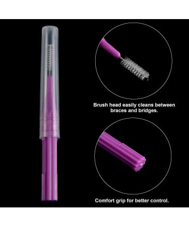 100 Pieces Interdental Braces Brush Set for Oral Hygiene - Light Blue/Grey/Purple - Buy Online on GoSupps.com