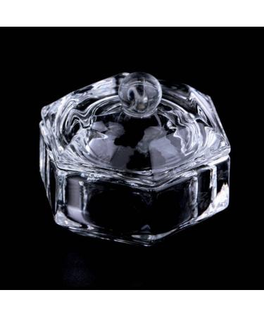 Lilyeyes Nail Art Dappen Dish - Clear Cup Glass Jar with Lid for Acrylic Liquid & Powder Styling Tools - Perfect for DIY Nail Design - Buy Online on GoSupps.com