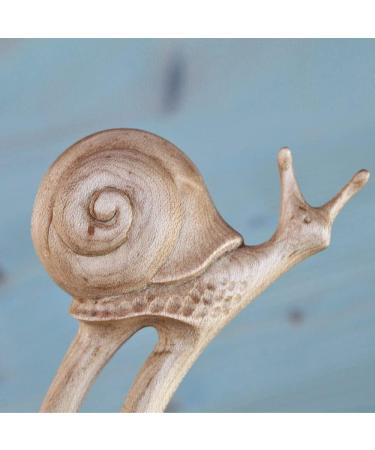 Vintage Snail Hair Fork - Handmade Wooden Hair Accessories for Thin Hair | Carved Hair Needle & Stick - Buy Online on GoSupps.com