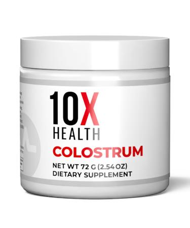 10X Health Bovine Colostrum Powder - Organic Colostrum Supplement Powder with Cat s Claw Extract and Lactoferrin - Easy-Mix Unflavored for Immunity & Gut Support - 60 Servings