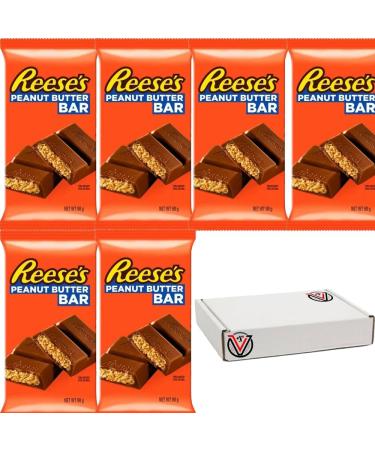 06 x Reeses Peanut Butter Bar 90g - Peanut Butter Cr me Covered with Milk Chocolate Flavour Coating | VIMIX - Buy Online on GoSupps.com
