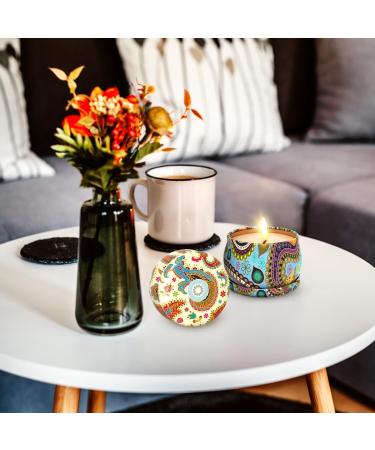 Set of 2 Aromatherapy Soy Wax Candles - Portable 4.4 OZ Tin Candles | Perfect Gift for Christmas Thanksgiving & Valentine's Day - Colorful Paisley Design - Buy Online on GoSupps.com