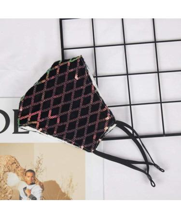 YienDoo Sparkly Sequin Mask - Orange Masquerade & Halloween Face Cover for Women & Girls - Buy Online on GoSupps.com