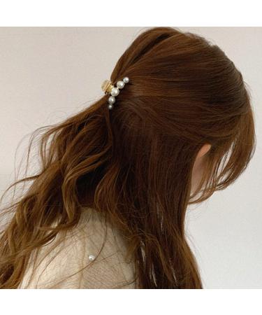 Runmi Pearl Hair Clips - Large Gold Tone Metal Accessories for Women & Girls | 2 Pack - Buy Online on GoSupps.com