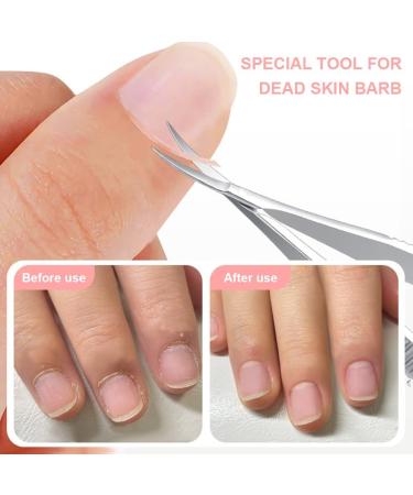 Cuticle Nippers Stainless Steel Cuticle Scissors Extra Fine Curved Professional Precise Pointed Tip for Eyebrows Eyelashes Trimming Nails and Painless Cuticle Removal on Fingers and Toes Silver - Buy Online on GoSupps.com