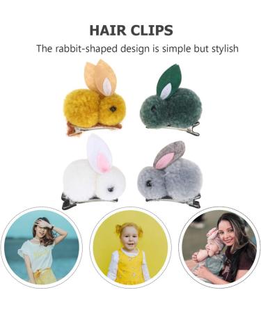 FRCOLOR Baby bunny plush clip Pompom Hair korean hair clips plush hair clip faux Felt Hair Clips decorative hair No Slip Girl Hair Pin Photo Shooting clip-on hair claw baby girl Fabric - Buy Online on GoSupps.com