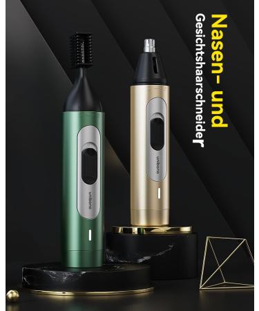 UNIBONO All-in-One Rechargeable Nasal Hair Cutter Kit | Painless Nose Trimmer for Men with Mini Facial & Eyebrow Razor | Green - Buy Online on GoSupps.com