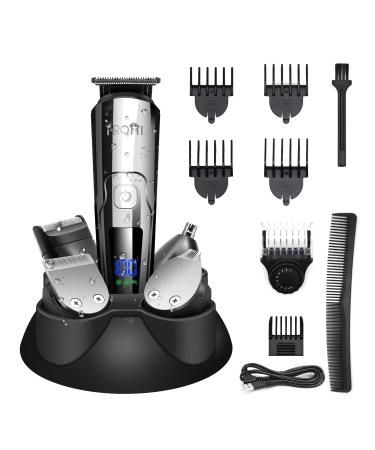 Beard Trimmer for Men, protti Hair Clippers for Men Waterproof Hair Trimmer 2 Ways Rechargeable Professional Cordless Hair Trimmer Facial Cutting Groomer All in 1 Mens Grooming Kit with LED Display
