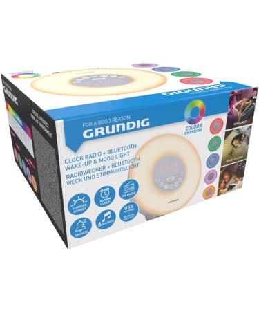 Grundig Light Alarm Clock Daylight Alarm Clock Radio with Bluetooth Speaker AUX USB & Natural Sounds White - Buy Online on GoSupps.com
