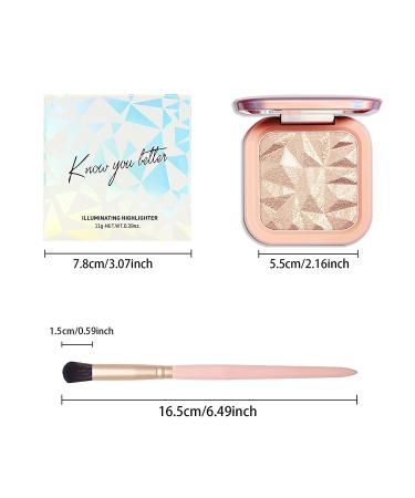 KYDA Face Highlighter Palette Kit - SUN GLOW (Champagne Gold) | Shimmer Contour Highlight Makeup with Brush - Buy Online on GoSupps.com