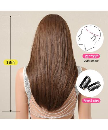Oefei Brown Long Straight Pony Wig - Synthetic Hair for Women | Cosplay & Daily Party Use - Buy Online on GoSupps.com