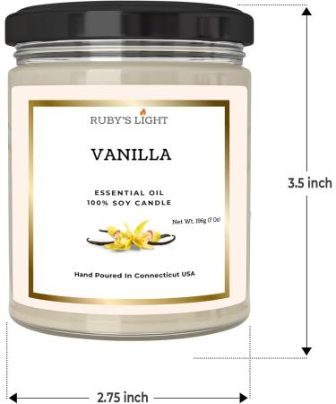 Vanilla Essential Oil Candle - All-Natural Soy Candle | Aromatherapy 9 Oz | Long-Lasting 40 Hour Burn | Ideal Gift for Men & Women - Buy Online on GoSupps.com