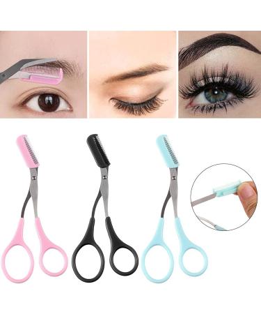 NUOYA Stainless Steel Eyebrow Trimmer Scissors with Comb - Hair Grooming Shaping Tool - Buy Online on GoSupps.com