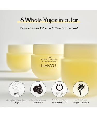 Hanyul Yuja Vitamin Sleeping Mask - Brightening Overnight Face Mask with Vitamin C & Hyaluronic Acid | Moisturizing Night Skincare | 2.37 fl. oz - Shop Internationally - Buy Online on GoSupps.com