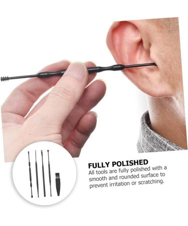 Beaupretty 5-Piece Ear Cleaning Tool Set Double-Head Rotating Ear Wax Remover Kit Sturdy and Portable - Buy Online on GoSupps.com