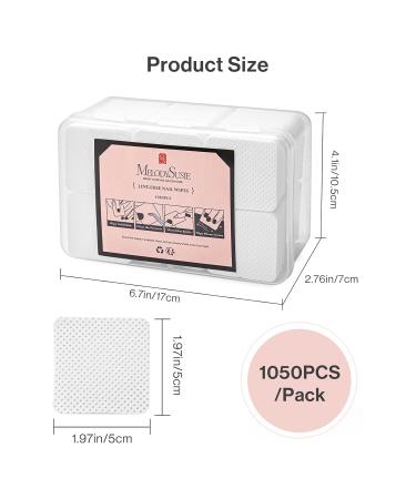 MelodySusie Lint Free Nail Wipes - 1050 Pcs Absorbent Non-Woven Gel Polish Remover Pads | Soft Alcohol Wipes for Nail Tech Salon Supplies & Dip Nail Prep - White - Buy Online on GoSupps.com