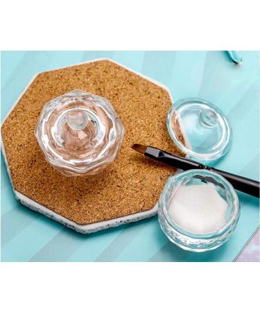 Clear Acrylic Liquid Powder Dappen Dish Set - 2 Glass Nail Art Bowls with Lids for Perfect Nail Designs - Buy Online on GoSupps.com