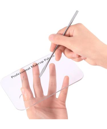 Clear Makeup Nail Art Palette Set - Plastic Mixing Palette with Stainless Steel Spatula for DIY Art & Cosmetic Use - Buy Online on GoSupps.com