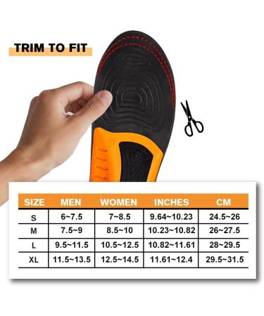 FOOTSECRET Orthotic Insoles for Heel Pain Relief (L Men 9.5-11.5/Women 10.5-12.5, Orange) - Ideal for Long Time Standing - Buy Online on GoSupps.com
