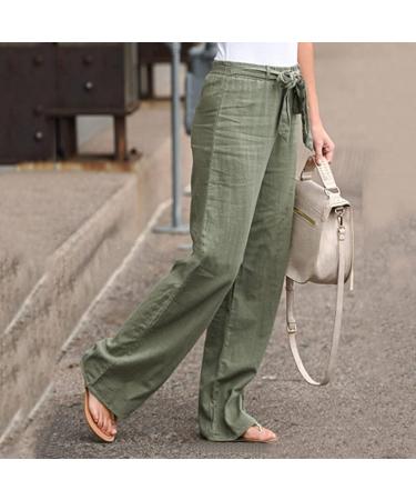 KANGMOON Women's Summer Boho Tie Waist Pants - Army Green 4X-Large - Buy Online on GoSupps.com