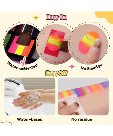 Janolia Face Painting Kit for Kids - Rainbow Split Cake & Water Activated Body Paint | Ideal for Halloween Carnival & Easter - Buy Online on GoSupps.com