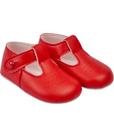 Early Days Baypods Baby Shoes B625 T Bar Style Pre Walker Shoes - Red, Soft Soled, Faux Leather - Made in England - Boys & Girls (2 UK Child) - Buy Online on GoSupps.com