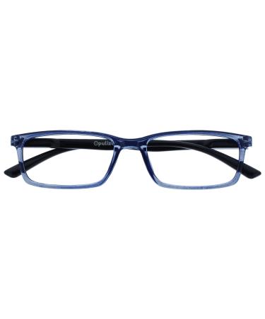 Opulize sea glasses Blue light filter narrow frame spring hinges improve the sleep computer glasses gaming anti-reflective men B9 +2.00 diopters blue black arm
