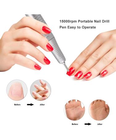 Nail Drill 65W 35000RPM Rechargeable High Speed Low Heat Electric Nail File for Salon Home Manicure Pedicure Pink - Buy Online on GoSupps.com
