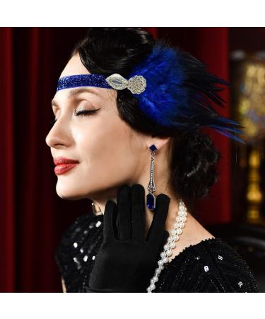 ENILSA Feather Headband Women Lady Retro Feather Flapper Beautiful Feather Headband Blue Headwear Retro Style Accessories for Costume Prom Wedding Party Costume Accessories - Buy Online on GoSupps.com