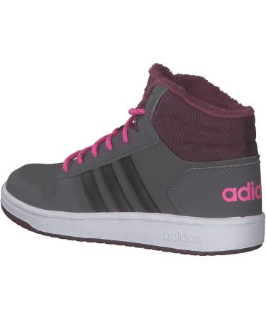 Adidas Unisex Kids Hoops Mid 2.0 Fitness Shoes - Grey Five/Core Black/Screaming Pink - Size 37 1/3 EU - International Shipping Available - Buy Online on GoSupps.com