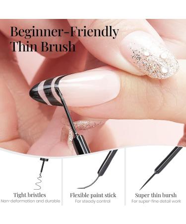 Black White Gel Nail Polish - White Tip Nail Polish/Nail Art Gel Liner/Nail Paint for French Tip Manicure Soak Off UV/LED for Painting Drawing Swirl Nails Home DIY Salon (Black) - Buy Online on GoSupps.com