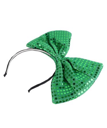 Beavorty Oversized Butterfly Headband Red Hair Accessories Sequin Headband Head Bands for Women's Hair Makeup Bowknot Headband Sequin Bow Headpiece Valentine Party Glitter Headband Green One Size Green