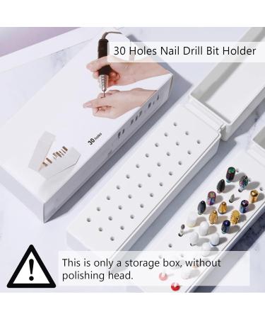 YUYTE Nail Drill Holder Nail Drill Storage Box Dustproof Stand Displayer Organizer Container 30 Holes for Beauty Salon and Household (No Drill) - Buy Online on GoSupps.com