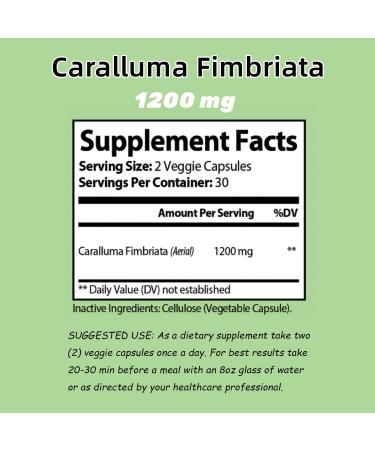 OHOO Caralluma Fimbriata Extract 1200 mg - Natural Weight Loss Supplement | Made in USA | Gluten Free | 60 Vegan Capsules - Buy Online on GoSupps.com