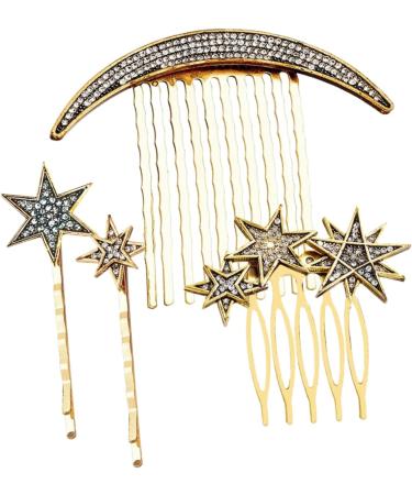 Didiseaon 2 Sets Star Moon Hairpin Guitar Tremolo Springs Wedding Headpiece for Bride Bridal Headpiece Hair Style Wedding Decor Hair Clip for Hair Decor Bridesmaid Comb Rhinestones Alloy - Buy Online on GoSupps.com